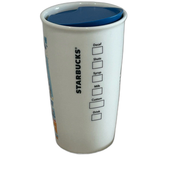 Disney Parks Magic Kingdom Starbucks 12oz. Ceramic Travel Mug / Tumbler with Lid - Picture 4 of 8